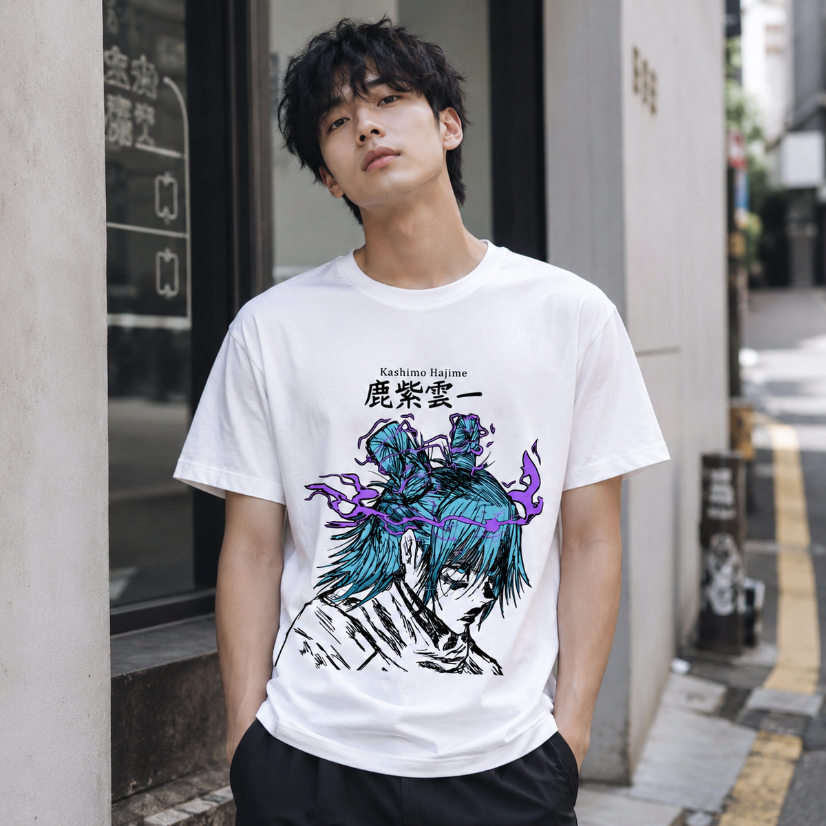 T-shirt anime Jujutsu Kaisen Hajime Kashimo 100% cotone - vista prodotto 2