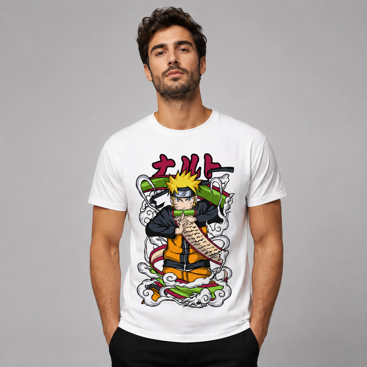 T-shirt anime Naruto Grafica 1 100% cotone - vista prodotto 2