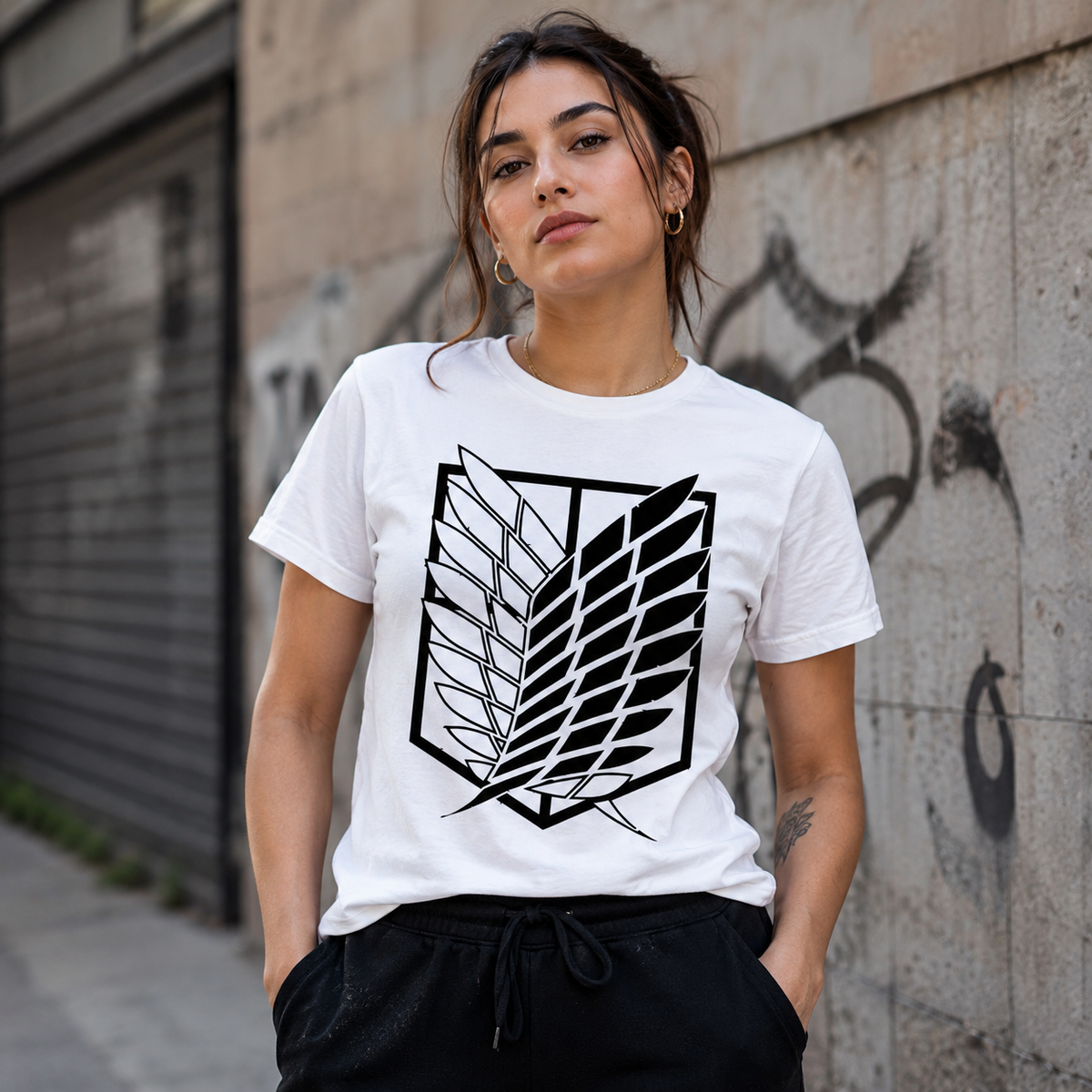 T-shirt anime Attack on Titan Corpo di Ricerca 100% cotone - vista prodotto 2