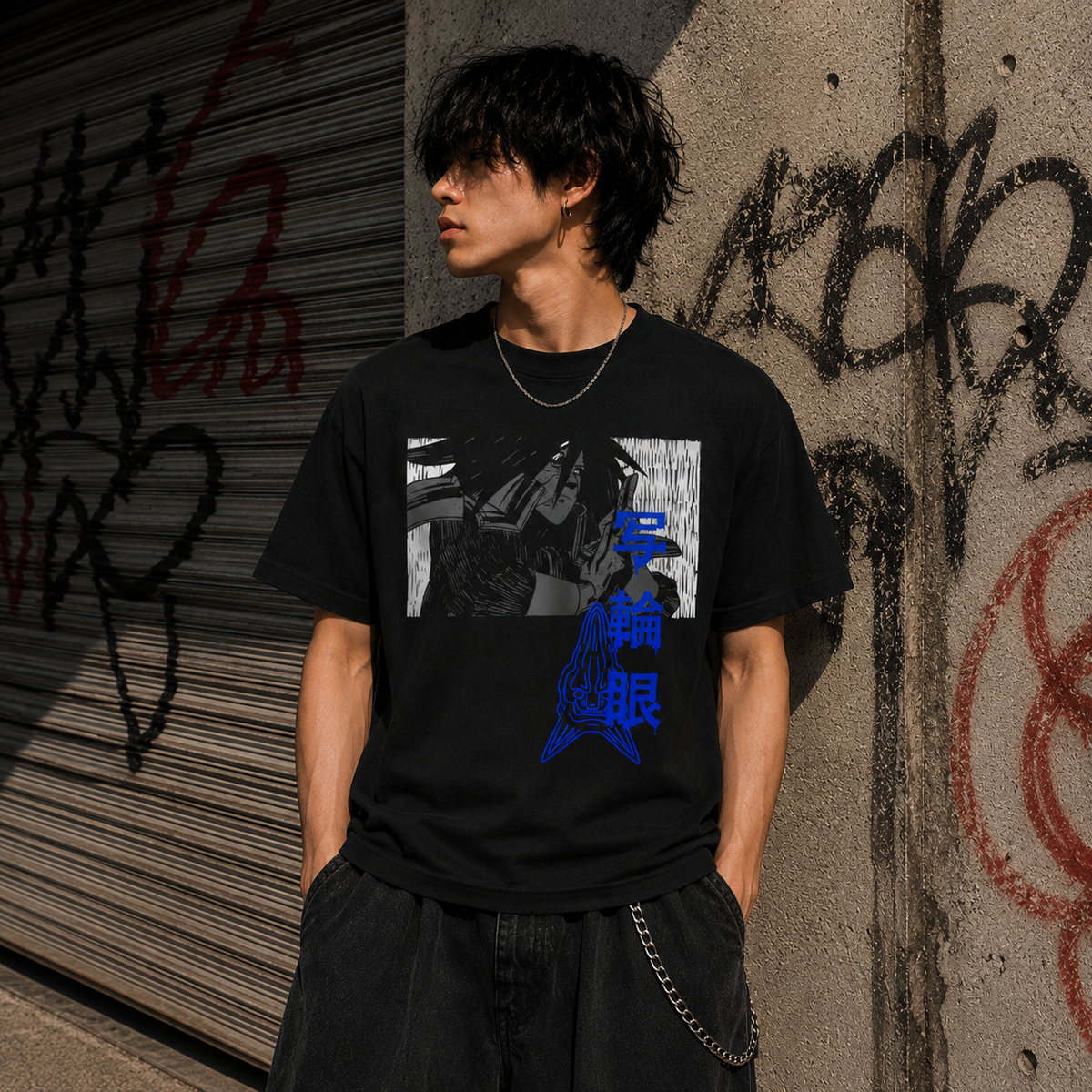T-shirt anime Naruto Madara Uchiha Grafica 3 100% cotone - vista prodotto 2