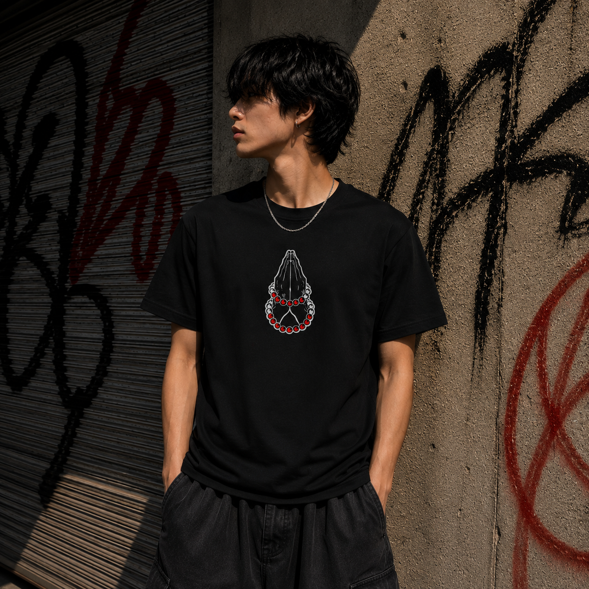 T-shirt anime Demon Slayer Gyomei Himejima Grafica 3 100% cotone - vista prodotto 2