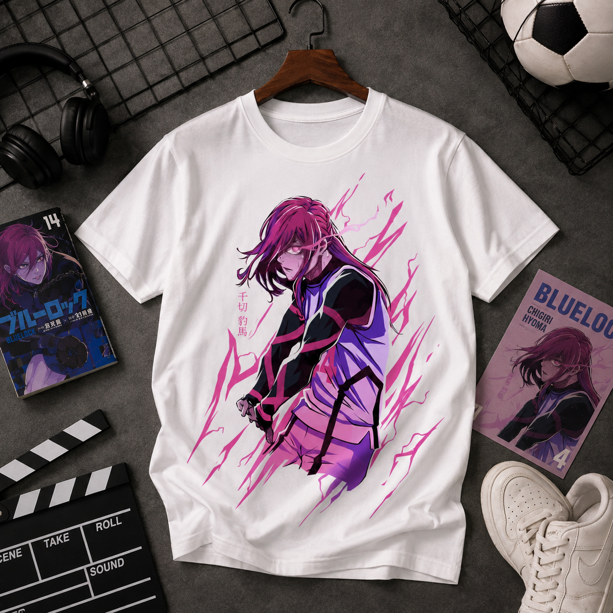 T-shirt anime Blue Lock Hyoma Chigiri 100% cotone - vista prodotto 3