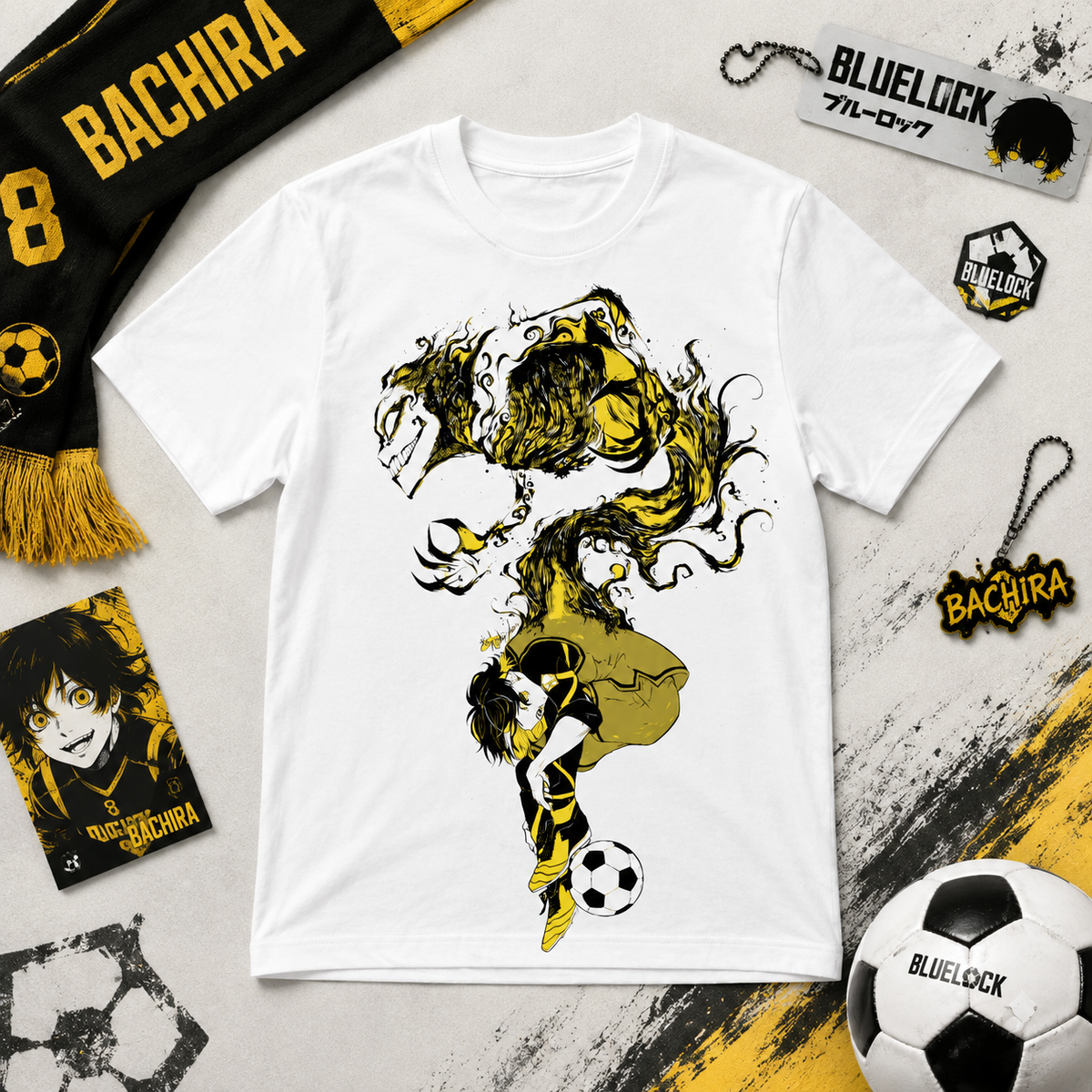 T-shirt anime Blue Lock Meguru Bachira 100% cotone - vista prodotto 3