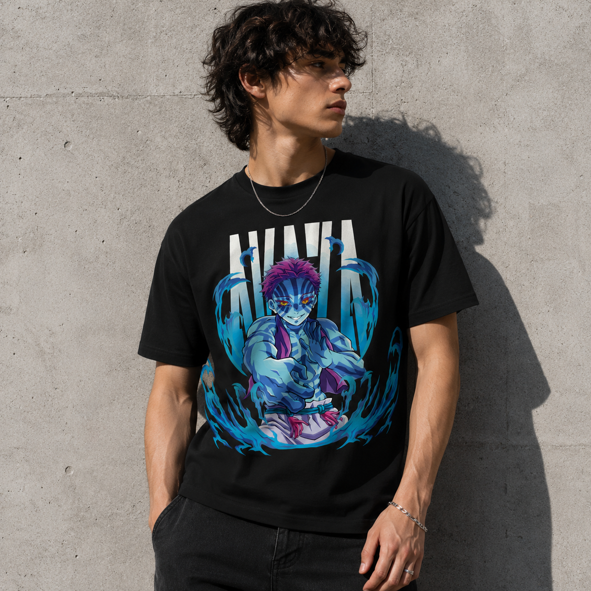 T-shirt anime Demon Slayer Akaza Grafica 2 100% cotone - vista prodotto 2