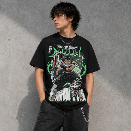 T-shirt anime Demon Slayer Gyomei Himejima Grafica 1 100% cotone - vista prodotto 2