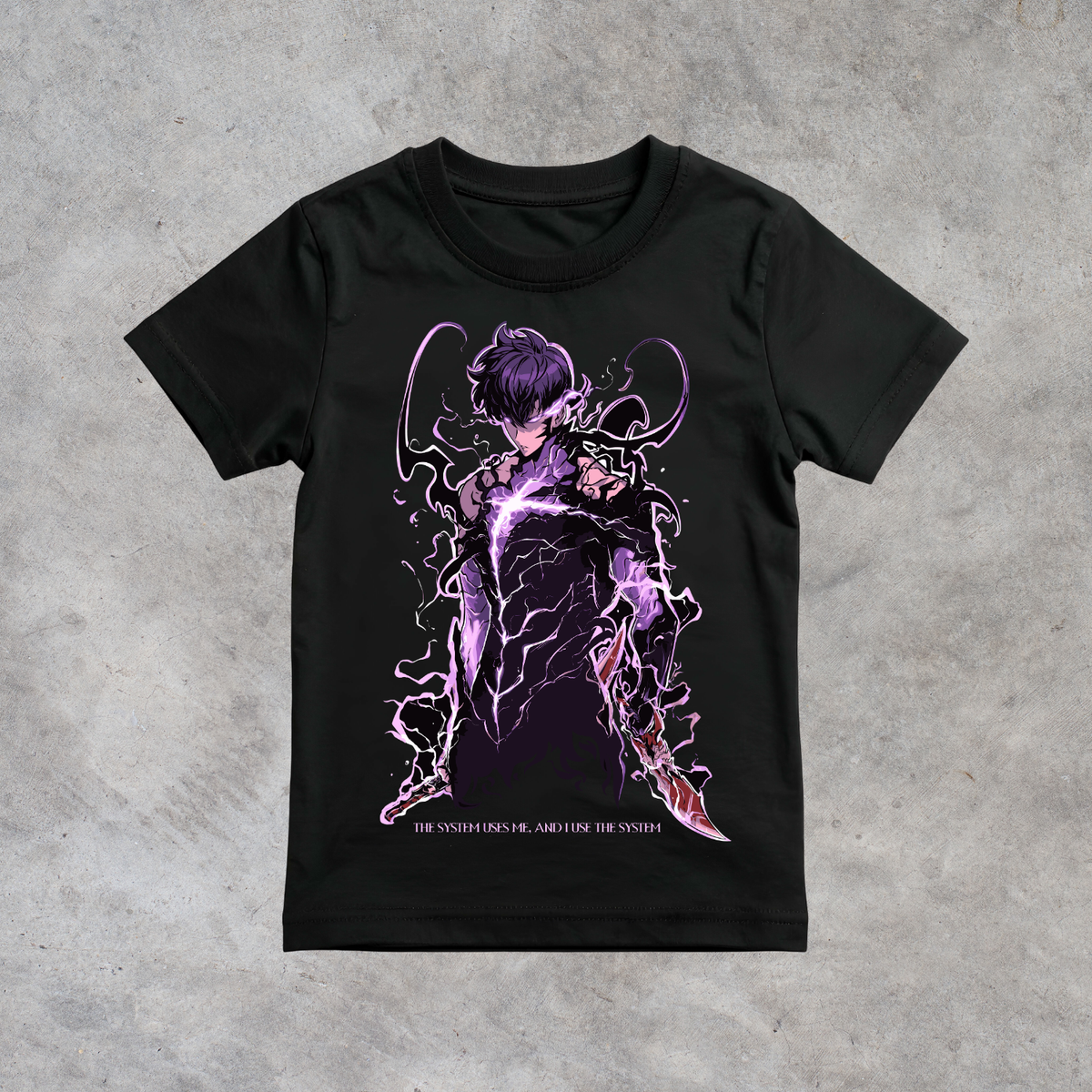 T-shirt anime Solo Leveling Sung Jinwoo Grafica 1 100% cotone - immagine principale