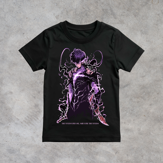 T-shirt anime Solo Leveling Sung Jinwoo Grafica 1 100% cotone - immagine principale