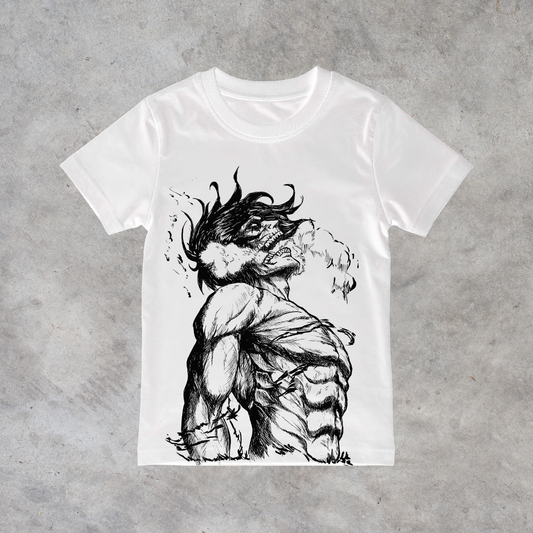 T-shirt anime Attack on Titan Eren Jaeger - Forma Titano 100% cotone - immagine principale
