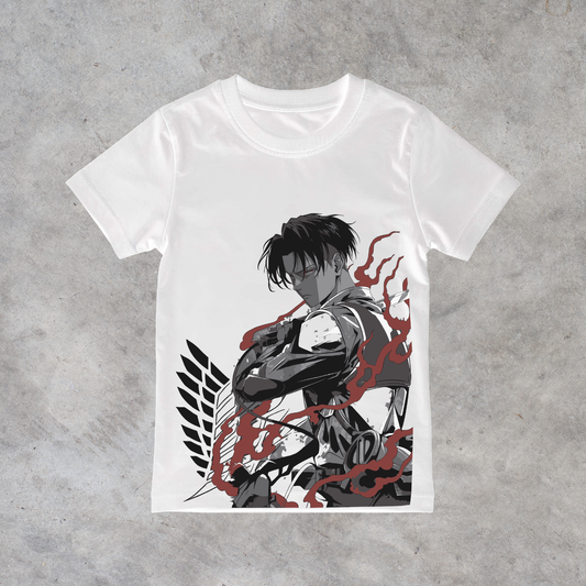 T-shirt anime Attack on Titan Levi Ackerman 100% cotone - immagine principale