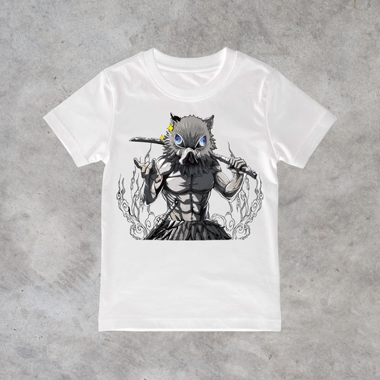 T-shirt anime Demon Slayer Inosuke Hashibira Grafica 4 100% cotone - immagine principale