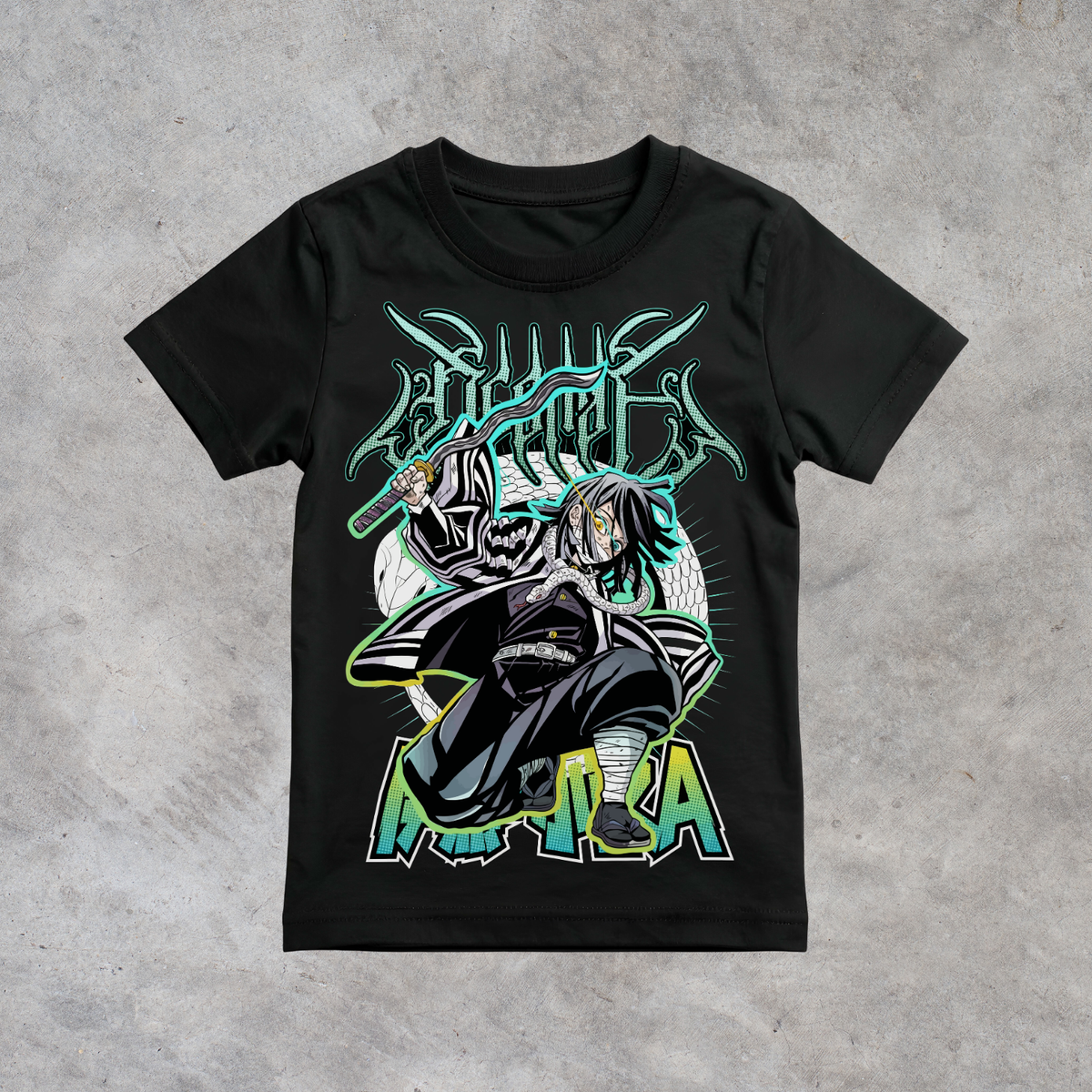 T-shirt anime Demon Slayer Obanai Iguro Grafica 1 100% cotone - immagine principale