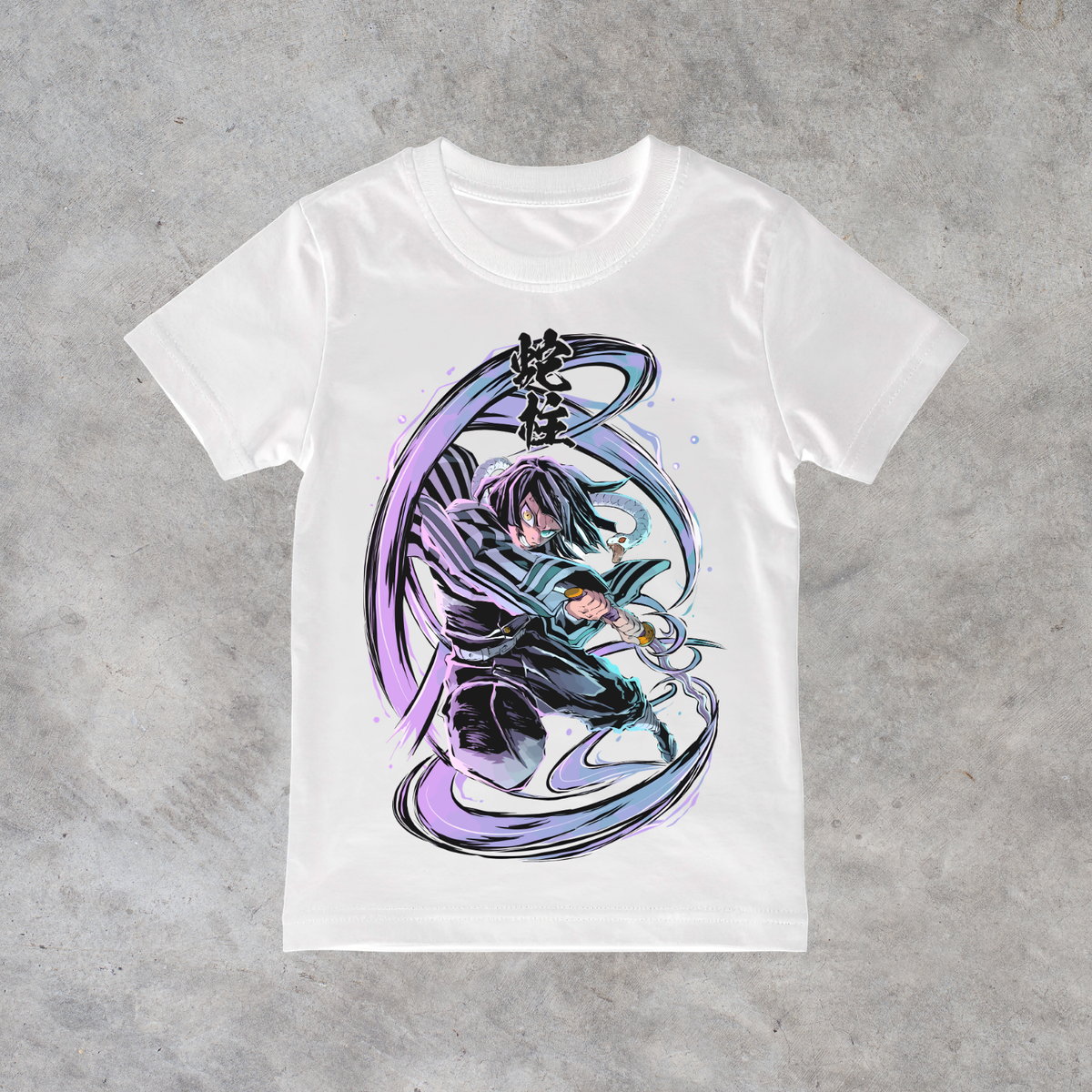 T-shirt anime Demon Slayer Obanai Iguro Grafica 2 100% cotone - immagine principale
