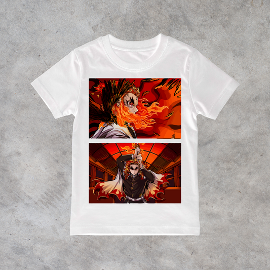 T-shirt anime Demon Slayer Kyojuro Rengoku Grafica 1 100% cotone - immagine principale