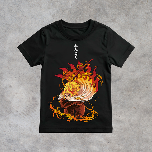 T-shirt anime Demon Slayer Kyojuro Rengoku Grafica 2 100% cotone - immagine principale