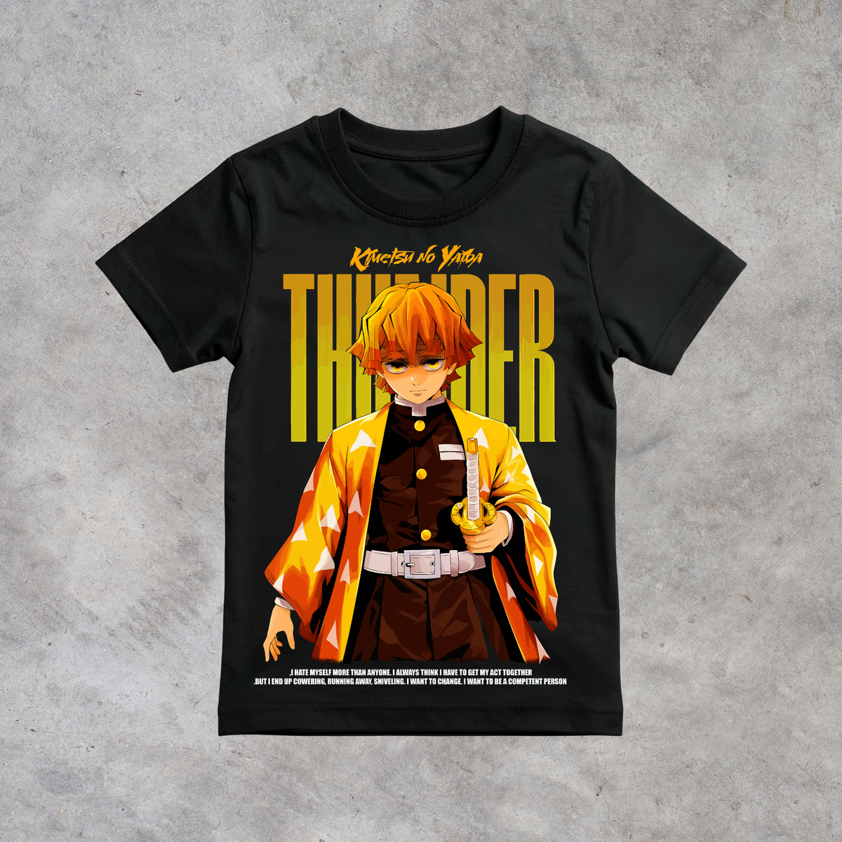T-shirt anime Demon Slayer Zenitsu Agatsuma Grafica 1 100% cotone - immagine principale