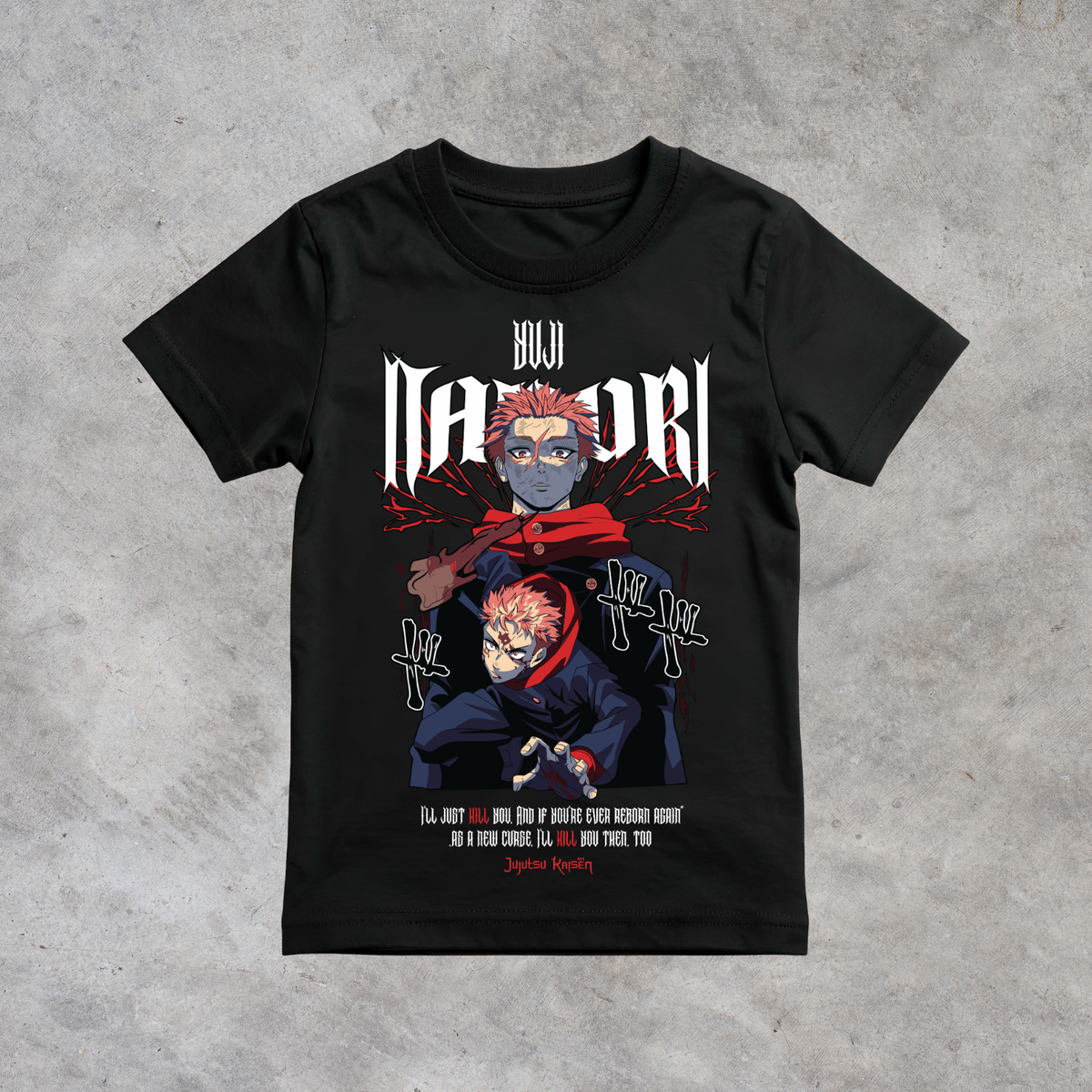 T-shirt anime Jujutsu Kaisen Yuji Itadori Grafica 3 100% cotone - immagine principale