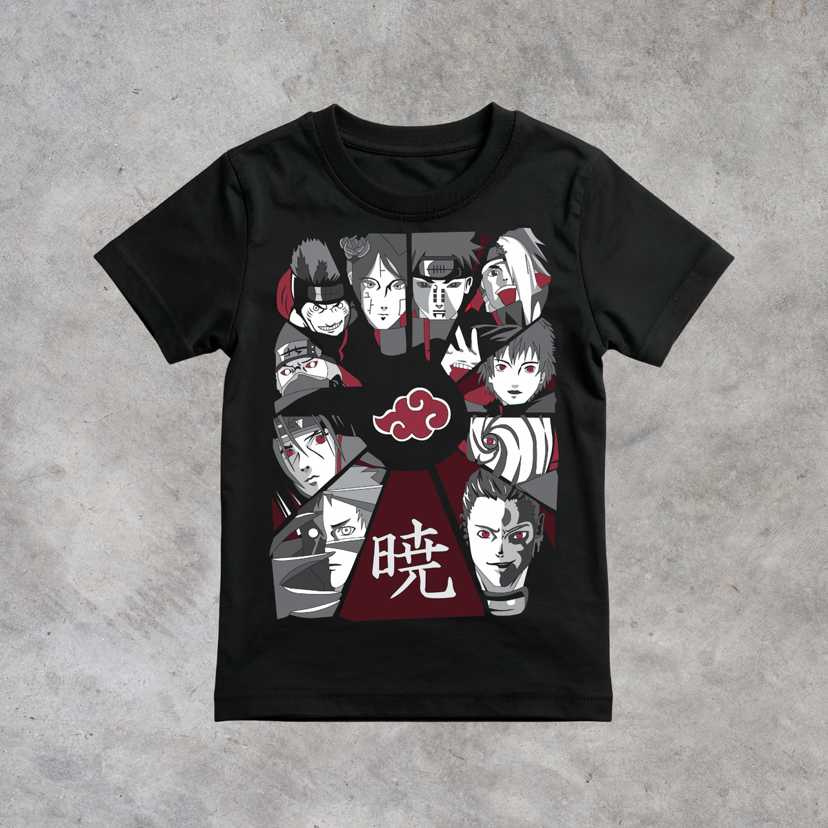 T-shirt anime Naruto Akatsuki Grafica 1 100% cotone - immagine principale
