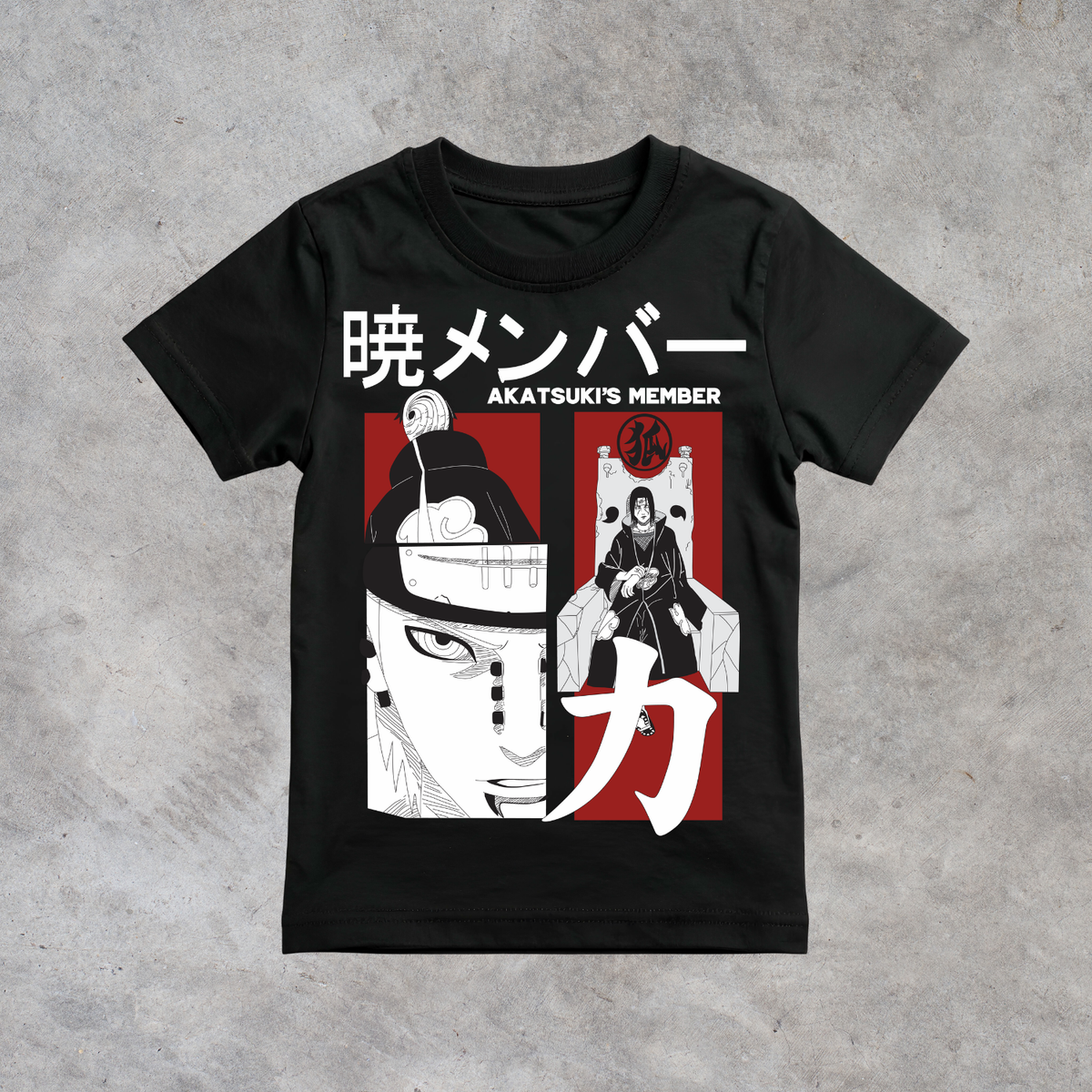 T-shirt anime Naruto Akatsuki Grafica 2 100% cotone - immagine principale