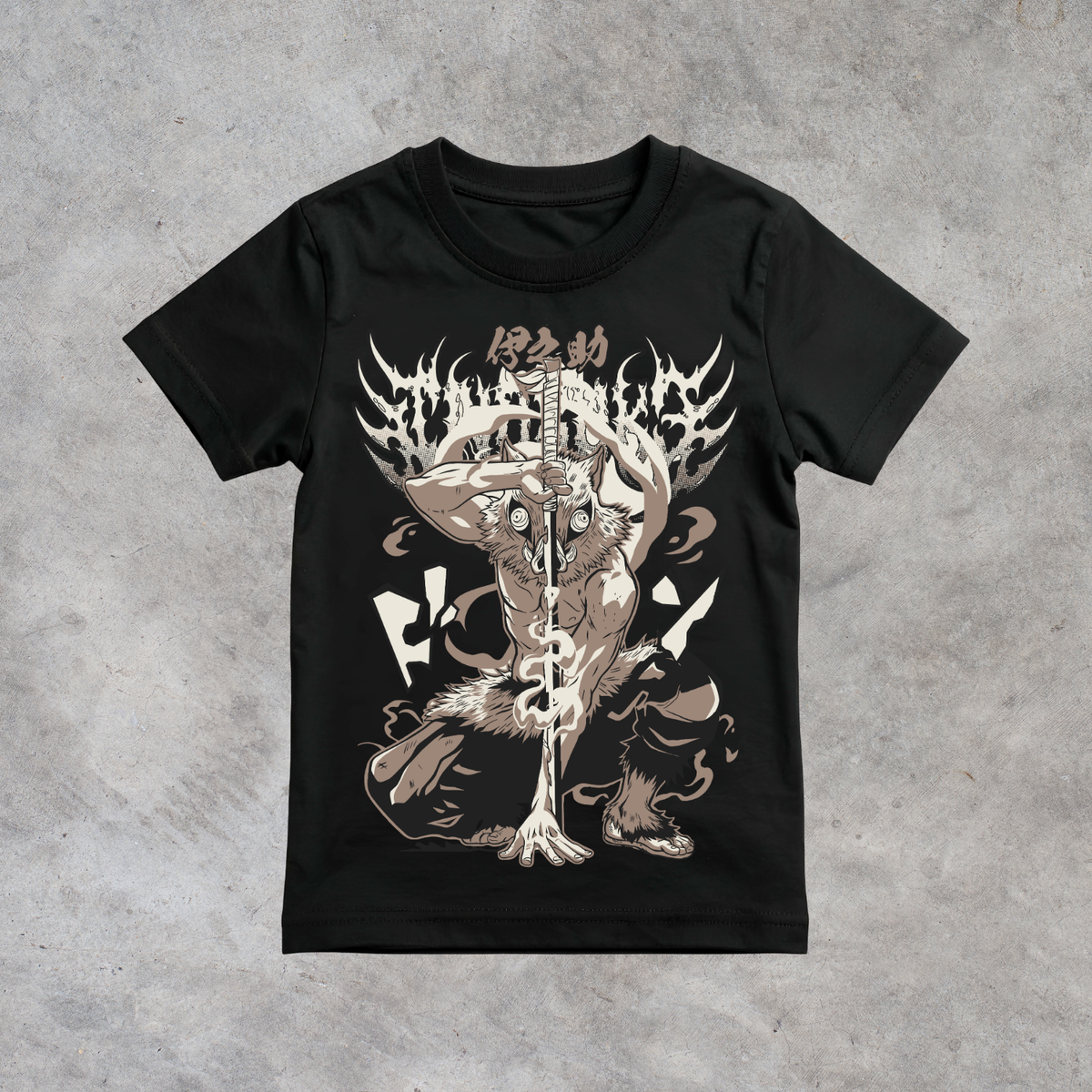T-shirt anime Demon Slayer Inosuke Hashibira Grafica 1 100% cotone - immagine principale