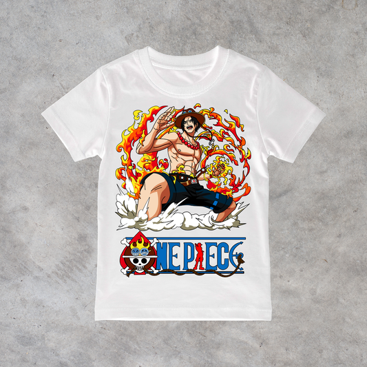 T-shirt anime One Piece Portgas D. Ace Grafica 1 100% cotone - immagine principale