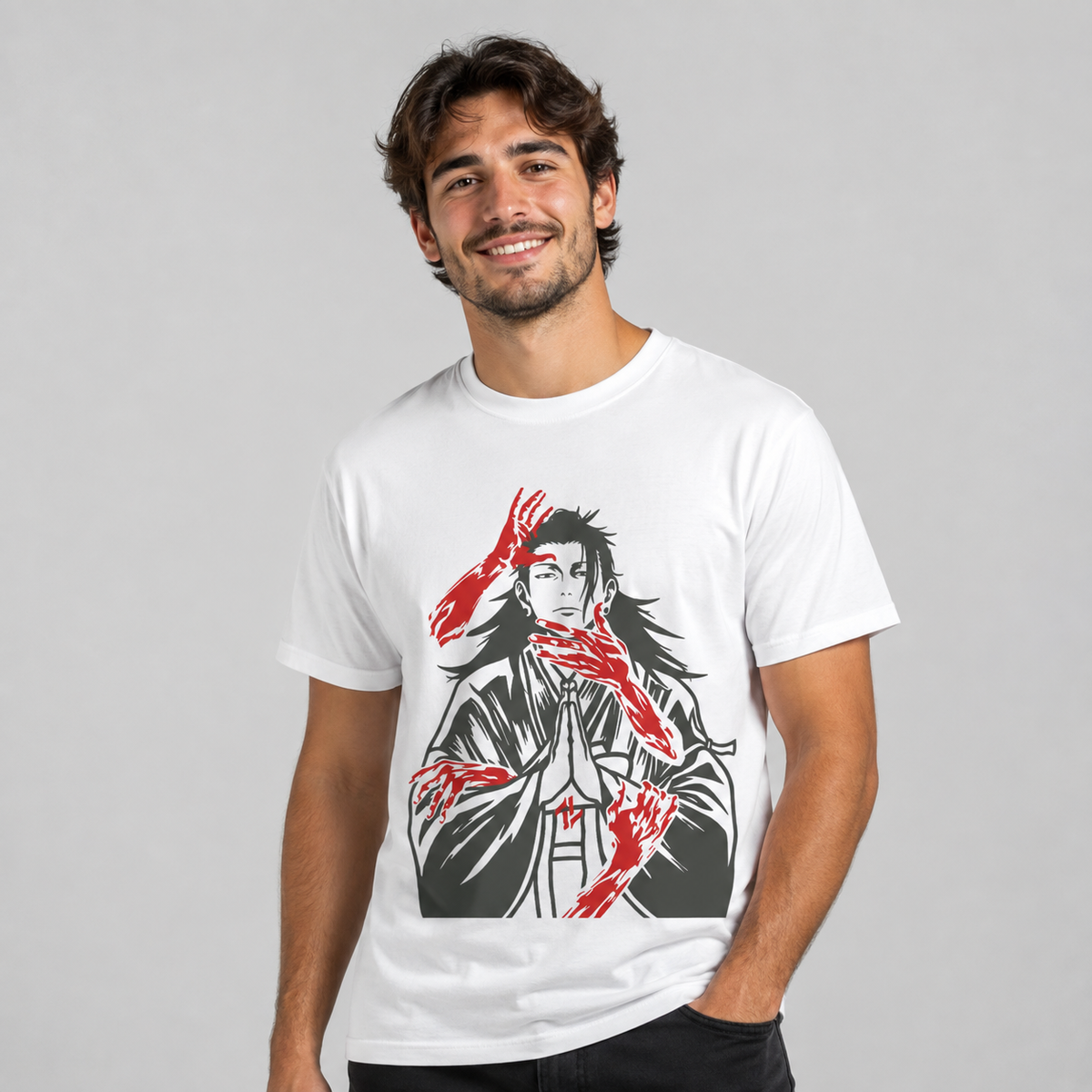 T-shirt anime Jujutsu Kaisen Suguru Geto Grafica 1 100% cotone - vista prodotto 2