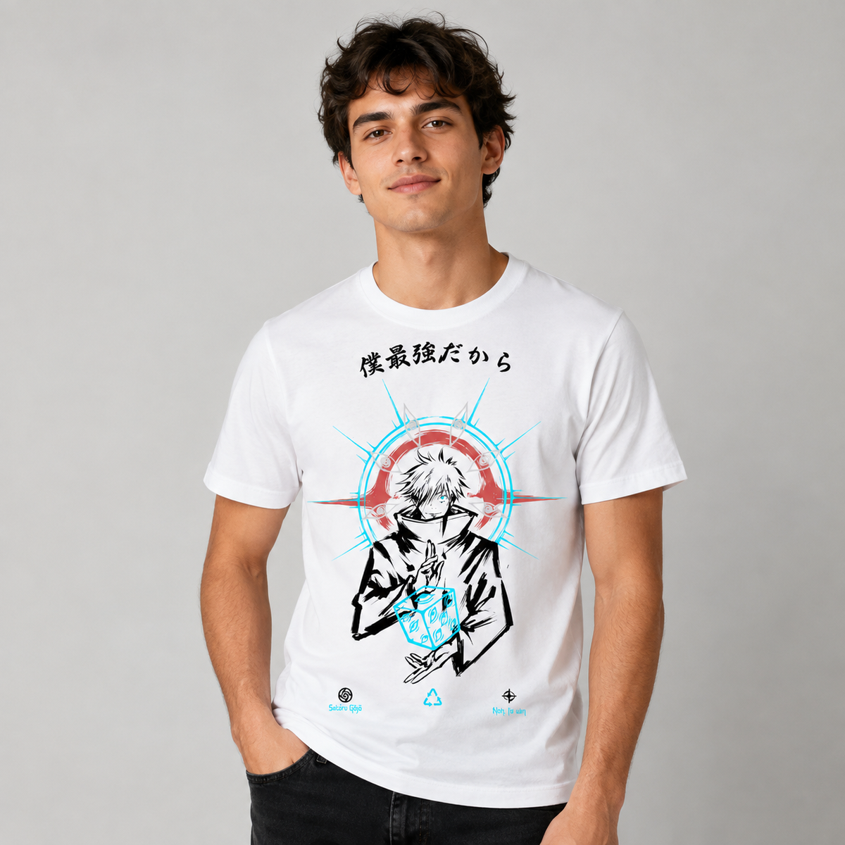 T-shirt anime Jujutsu Kaisen Satoru Gojo Grafica 2 100% cotone - vista prodotto 2