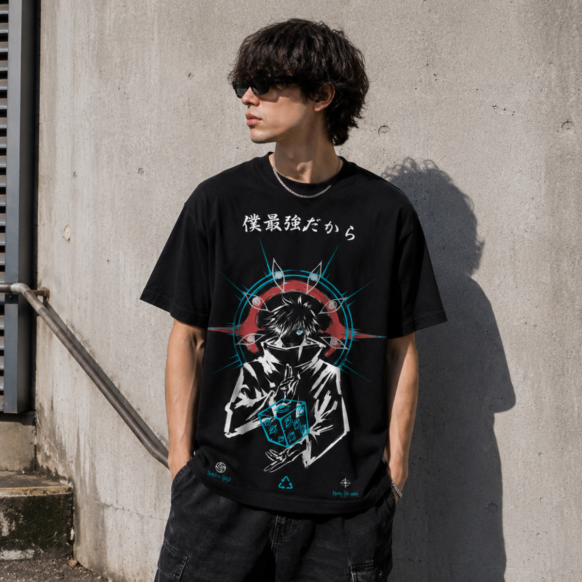 T-shirt anime Jujutsu Kaisen Satoru Gojo Grafica 3 100% cotone - vista prodotto 2