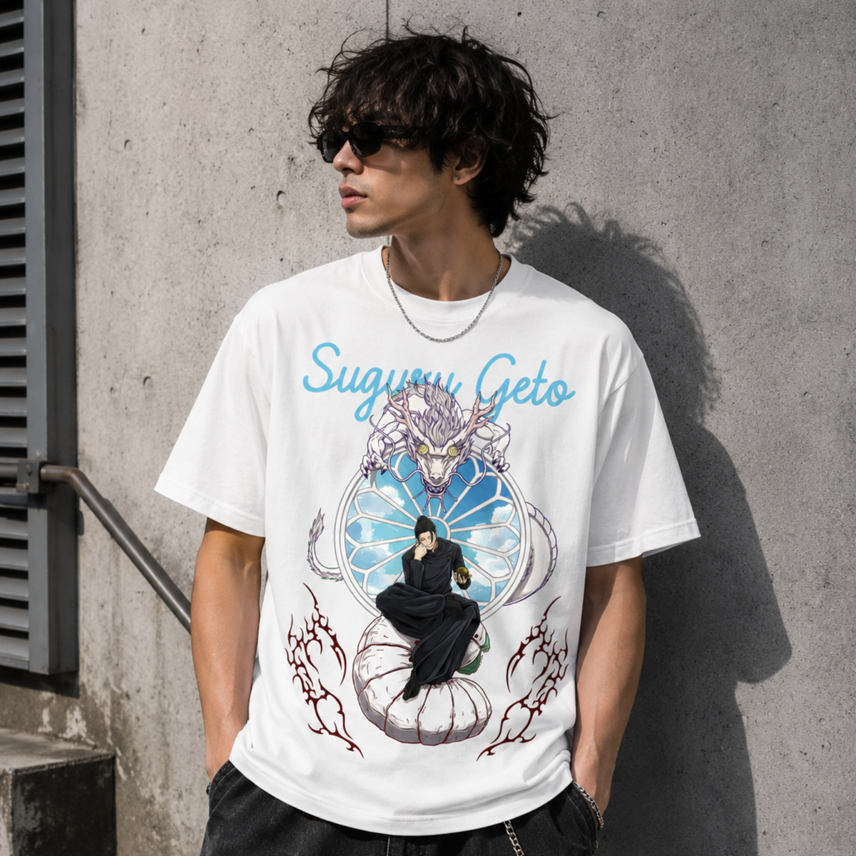 T-shirt anime Jujutsu Kaisen Suguru Geto Grafica 2 100% cotone - vista prodotto 2