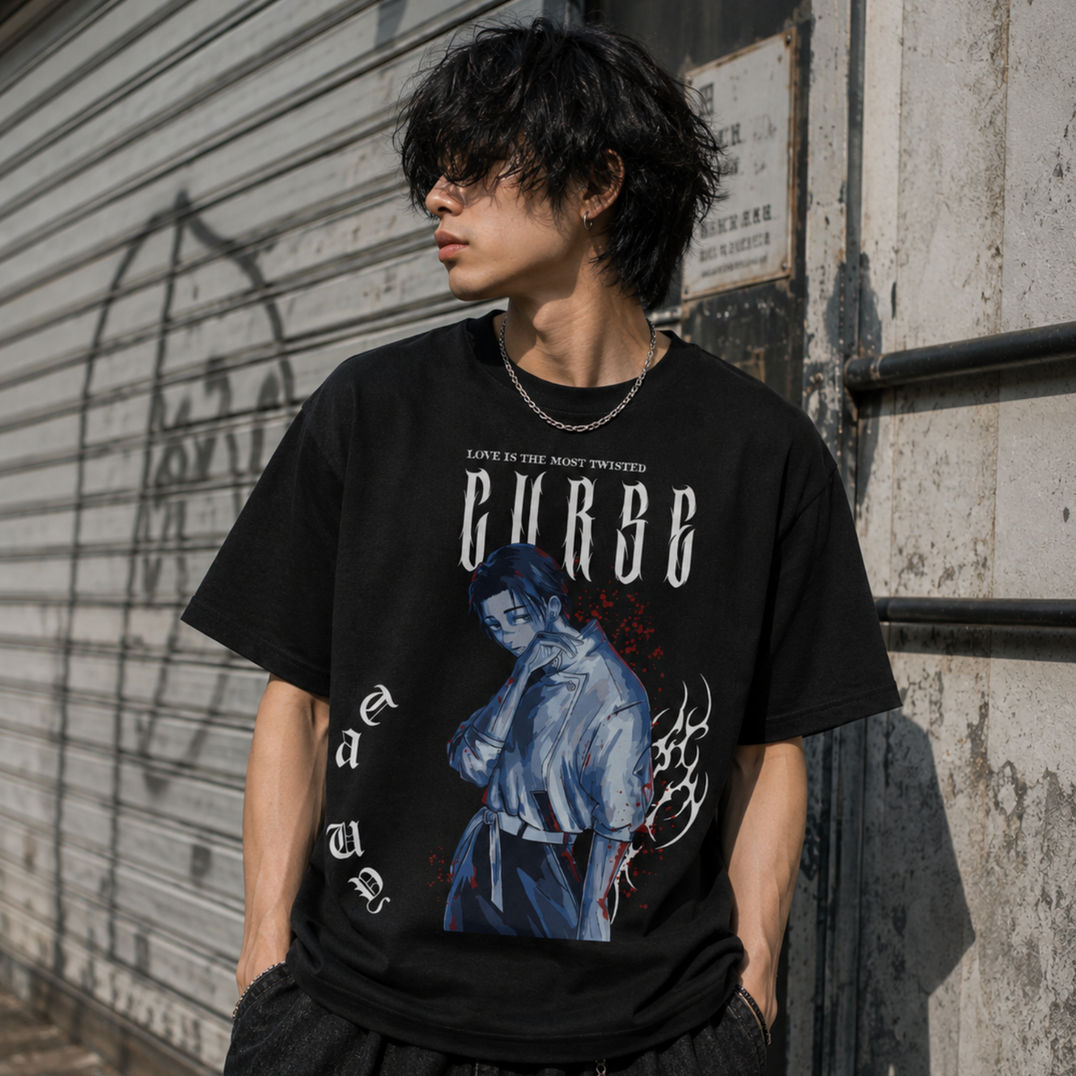 T-shirt anime Jujutsu Kaisen Yuta Okkotsu Grafica 1 100% cotone - vista prodotto 2