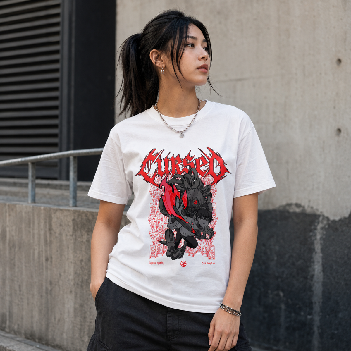 T-shirt anime Jujutsu Kaisen Yuta Okkotsu Grafica 2 100% cotone - vista prodotto 2