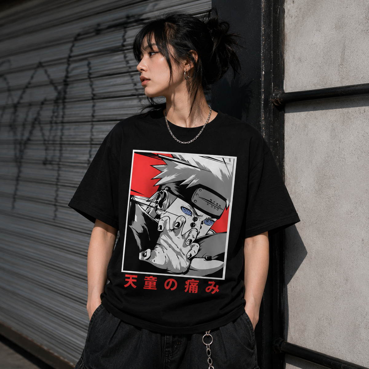 T-shirt anime Naruto Pain Grafica 1 100% cotone - vista prodotto 2