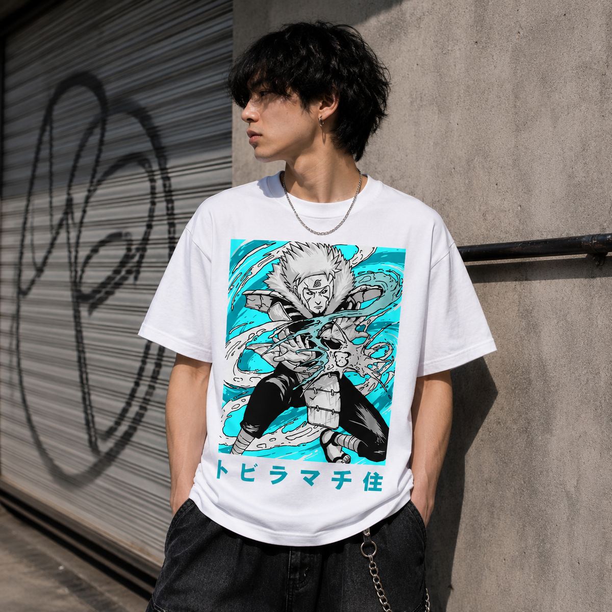 T-shirt anime Naruto Secondo Hokage Tobirama Senju 100% cotone - vista prodotto 2