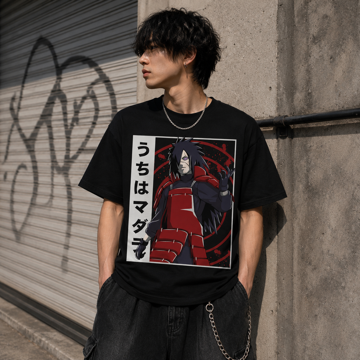 T-shirt anime Naruto Madara Uchiha Grafica 1 100% cotone - vista prodotto 2