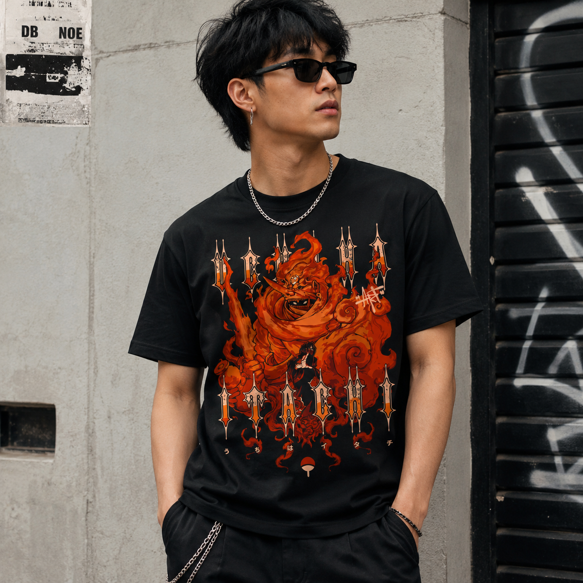 T-shirt anime Naruto Itachi Uchiha Grafica 1 100% cotone - vista prodotto 2