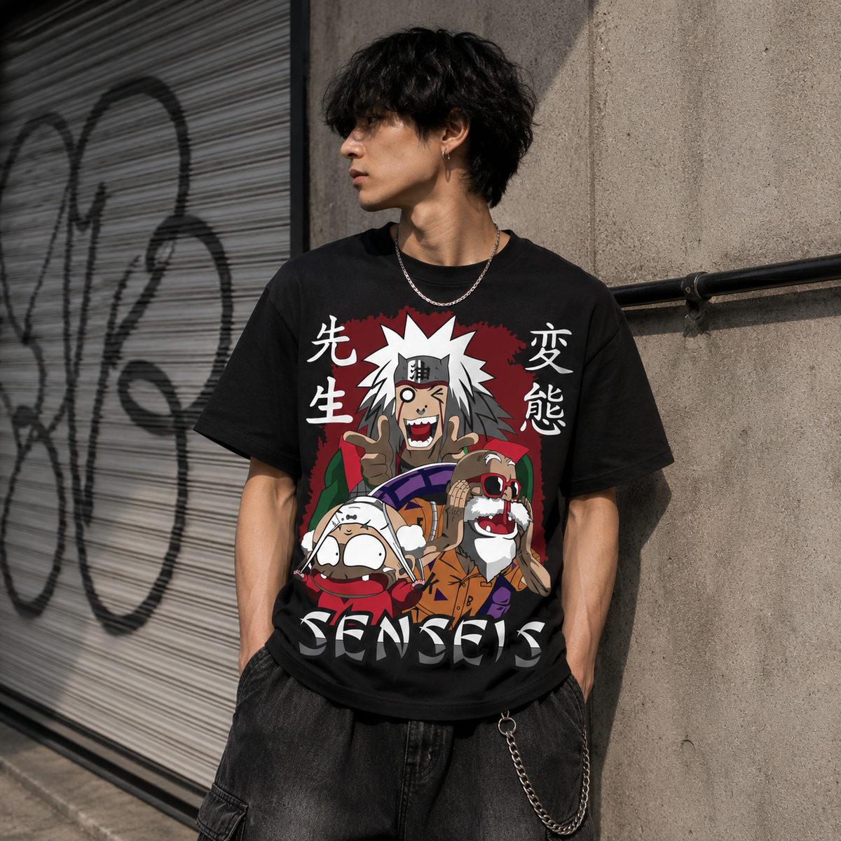T-shirt anime Naruto Jiraiya Grafica 2 100% cotone - vista prodotto 2