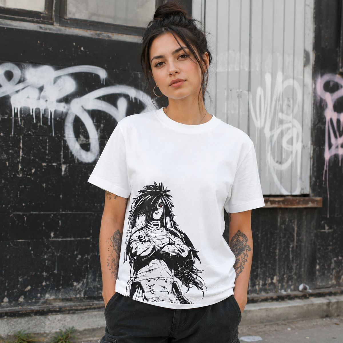 T-shirt anime Naruto Madara Uchiha Grafica 2 100% cotone - vista prodotto 2