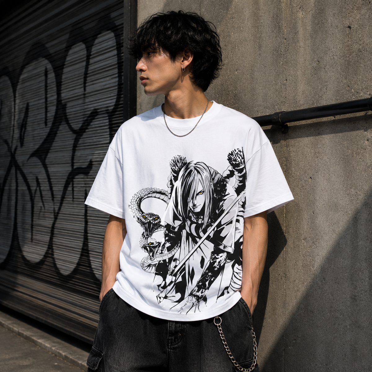 T-shirt anime Naruto Orochimaru 100% cotone - vista prodotto 2