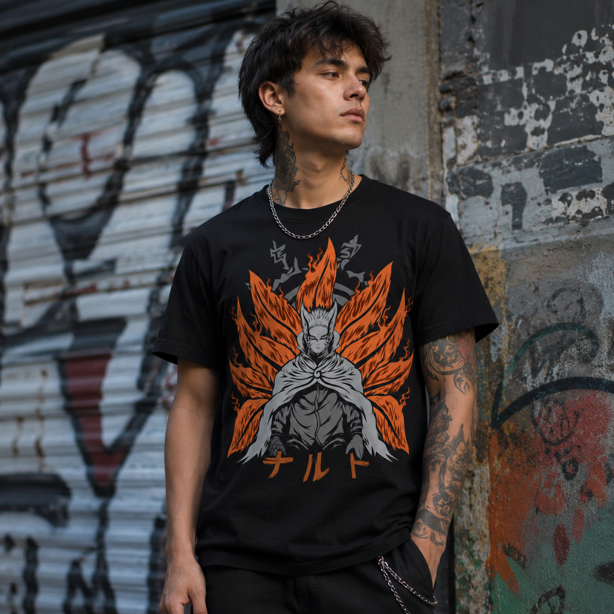 T-shirt anime Naruto Grafica 2 100% cotone - vista prodotto 2