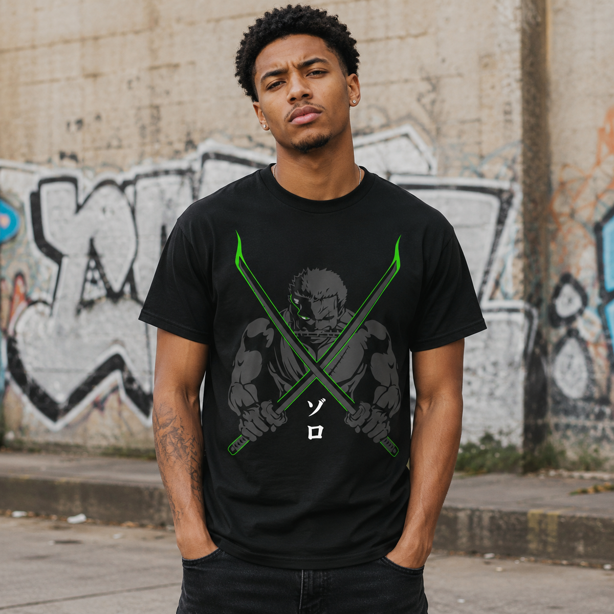 T-shirt anime One Piece Roronoa Zoro Grafica 2 100% cotone - vista prodotto 2