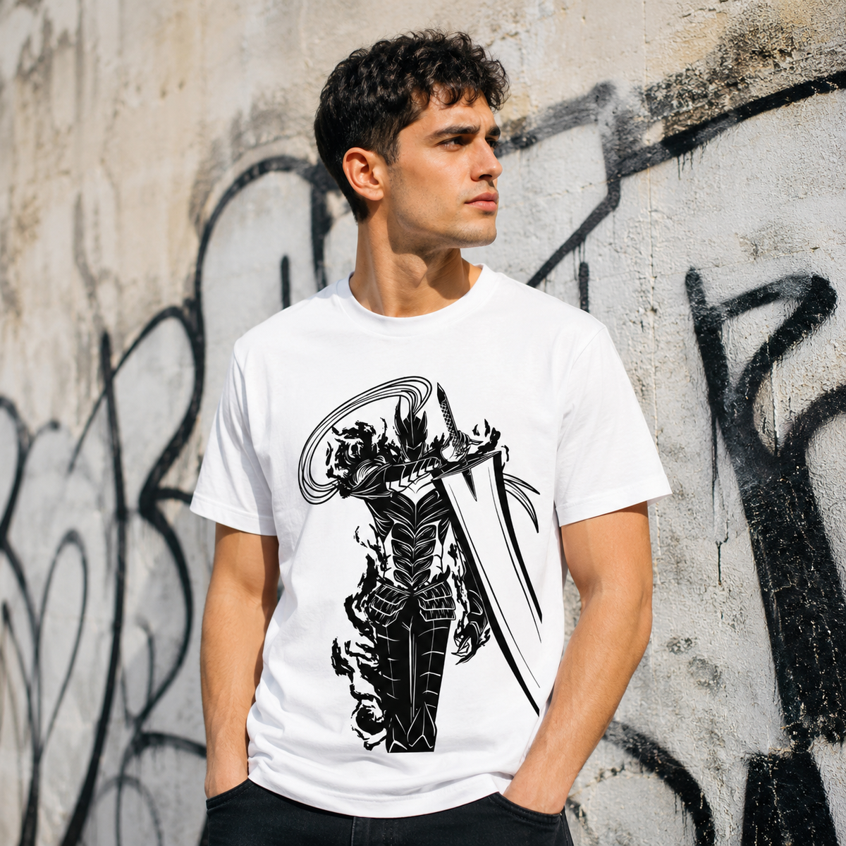 T-shirt anime Solo Leveling Igris Grafica 2 100% cotone - vista prodotto 2