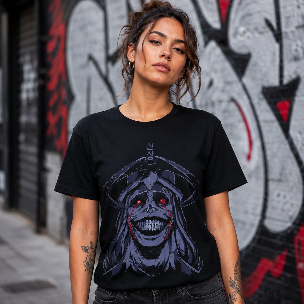 T-shirt anime Solo Leveling Statua di Dio 100% cotone - vista prodotto 2