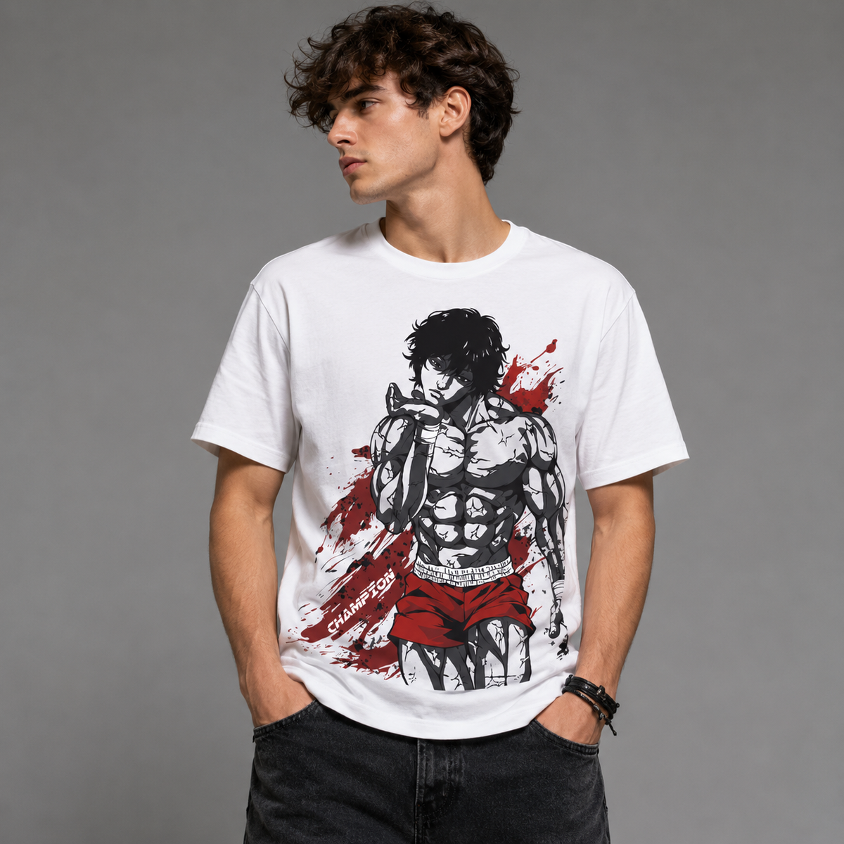 T-shirt anime Baki the Grappler Baki Hanma 100% cotone - immagine principale
