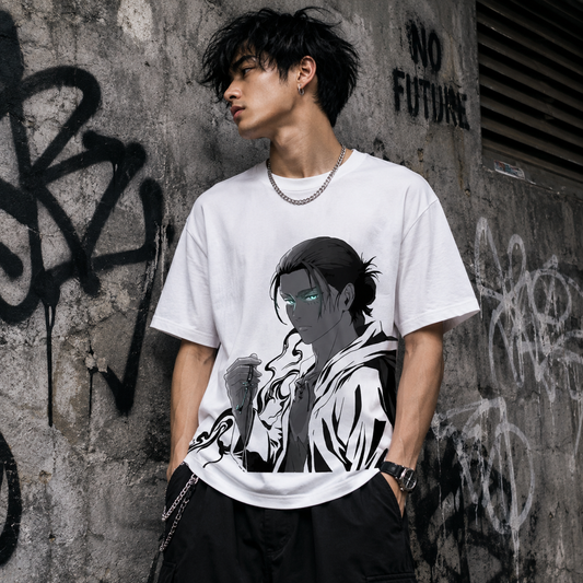 T-shirt anime Attack on Titan Eren Jaeger 100% cotone - vista prodotto 2