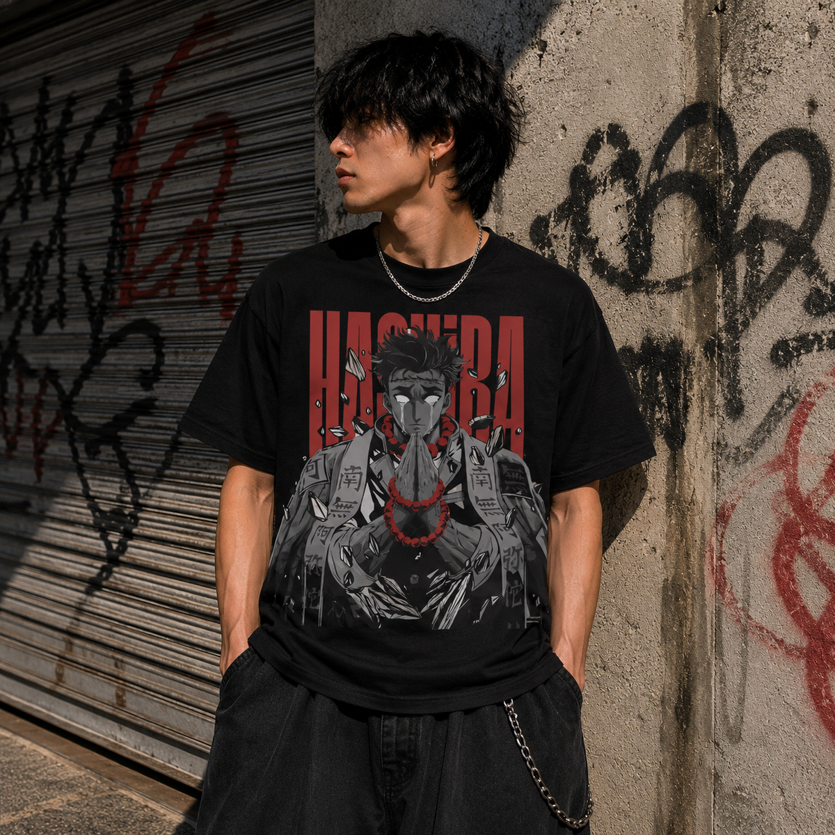 T-shirt anime Demon Slayer Gyomei Himejima Grafica 2 100% cotone - vista prodotto 2