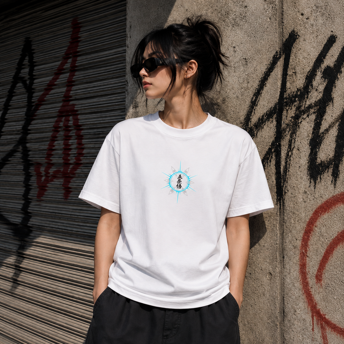 T-shirt anime Jujutsu Kaisen Satoru Gojo Grafica 8 100% cotone - vista prodotto 2