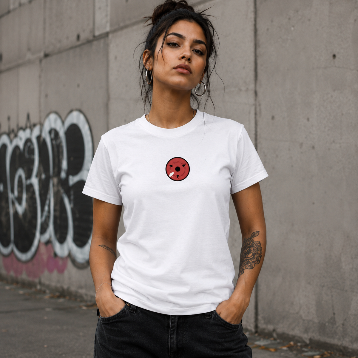 T-shirt anime Naruto Sharingan Grafica 2 100% cotone - vista prodotto 2