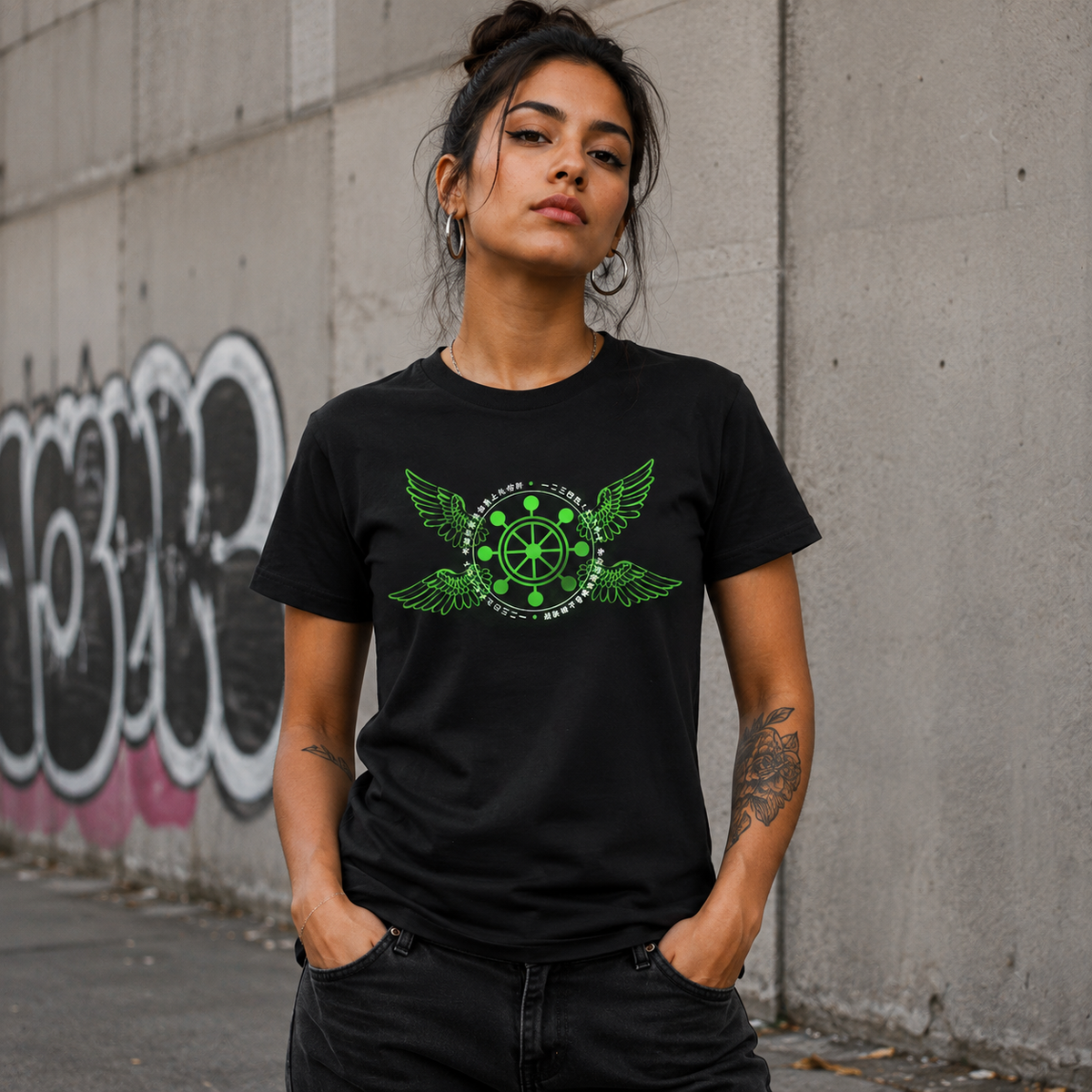 T-shirt anime Jujutsu Kaisen Dharma Chakra Mahoraga 100% cotone - vista prodotto 2