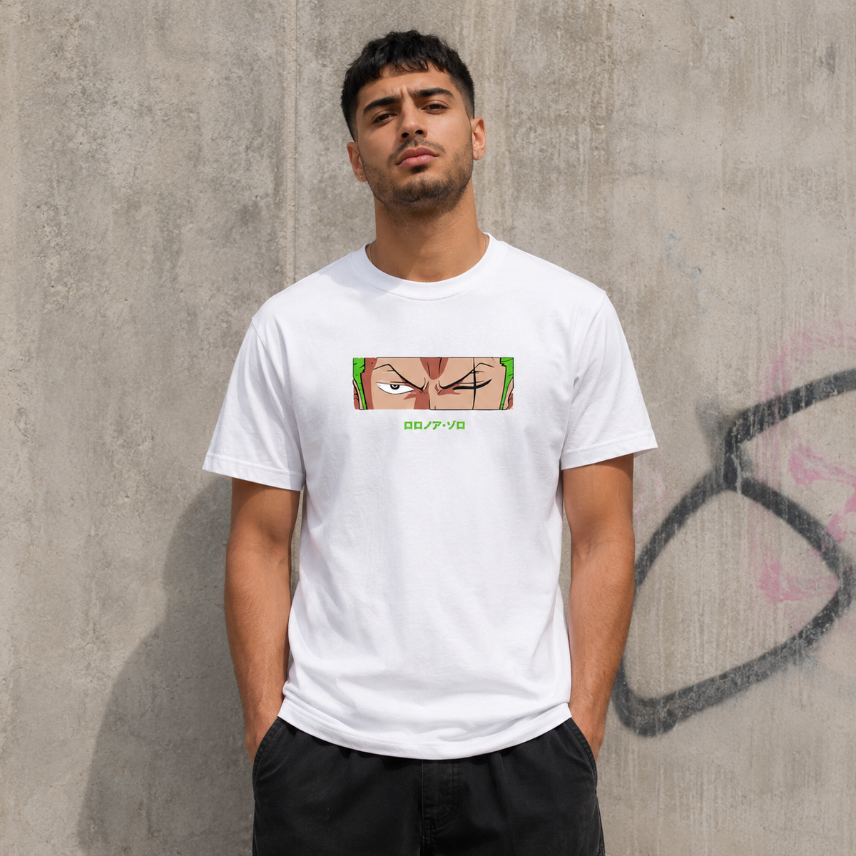 T-shirt anime One Piece Roronoa Zoro Grafica 4 100% cotone - vista prodotto 2
