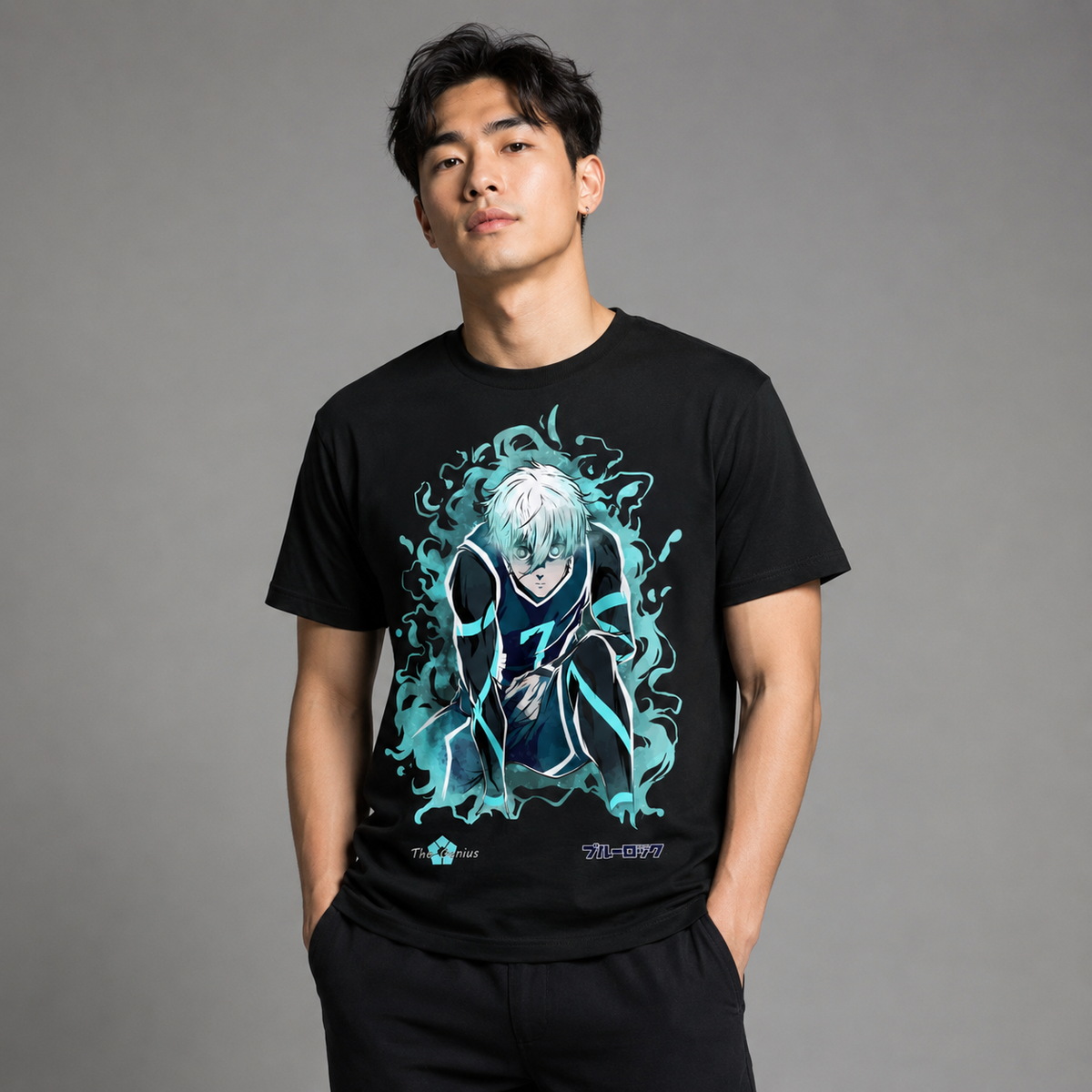 T-shirt anime Blue Lock Seishiro Nagi Grafica 1 100% cotone - vista prodotto 2
