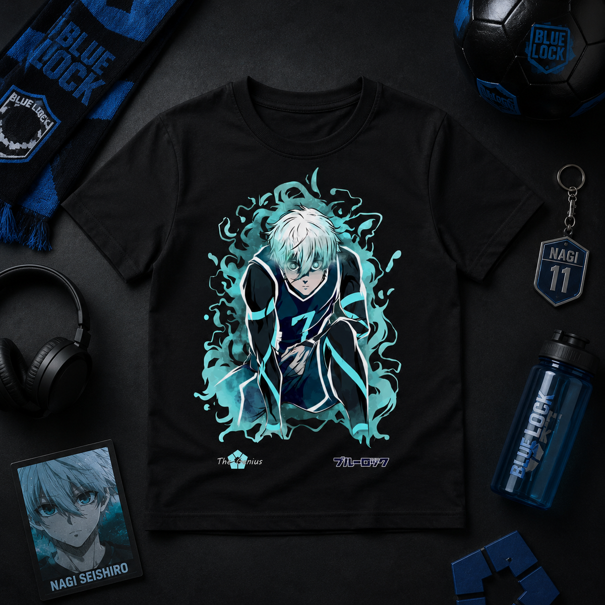 T-shirt anime Blue Lock Seishiro Nagi Grafica 1 100% cotone - vista prodotto 3